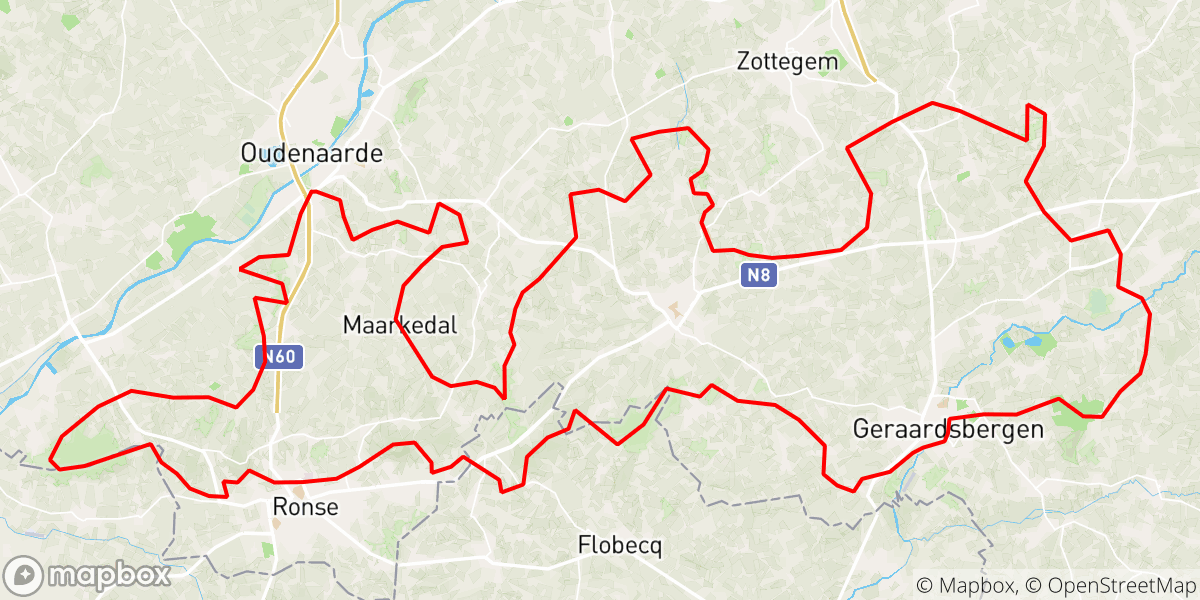 Streek Gr Vlaamse Ardennen Km En D Hoogtemeters In Oudenaarde